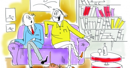 Mikor Pista rajzol, mindig Csürkét majszol.